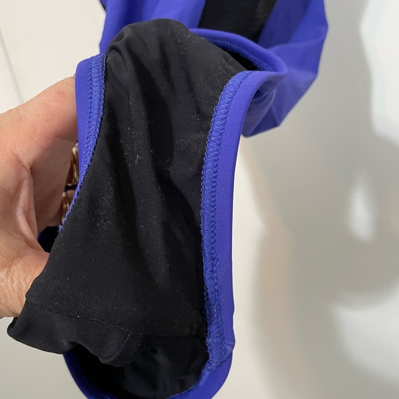 Speedo Endurance Purple Black Racerback One piece Swimsuit built in bra size 8 - Picture 7 of 7